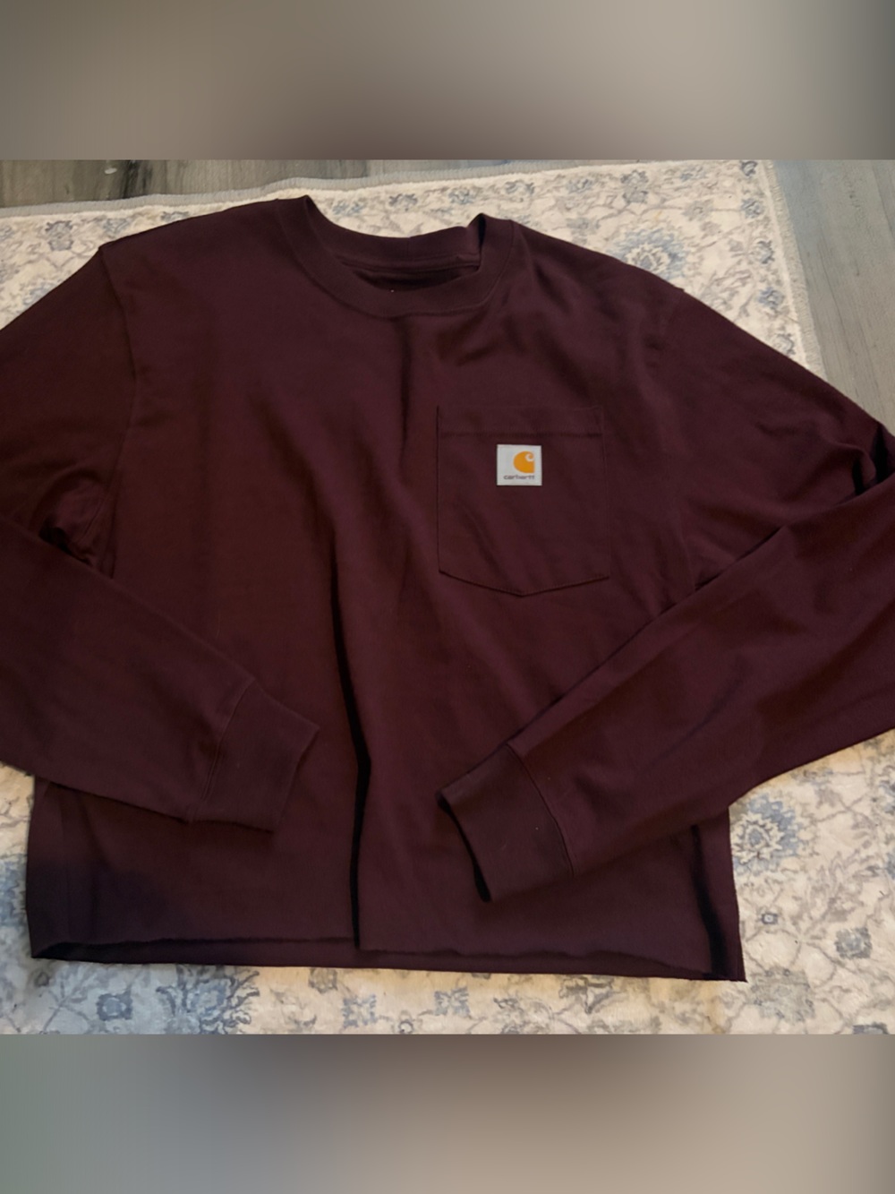 Carhartt Maroon Pocket Crewneck long sleeve